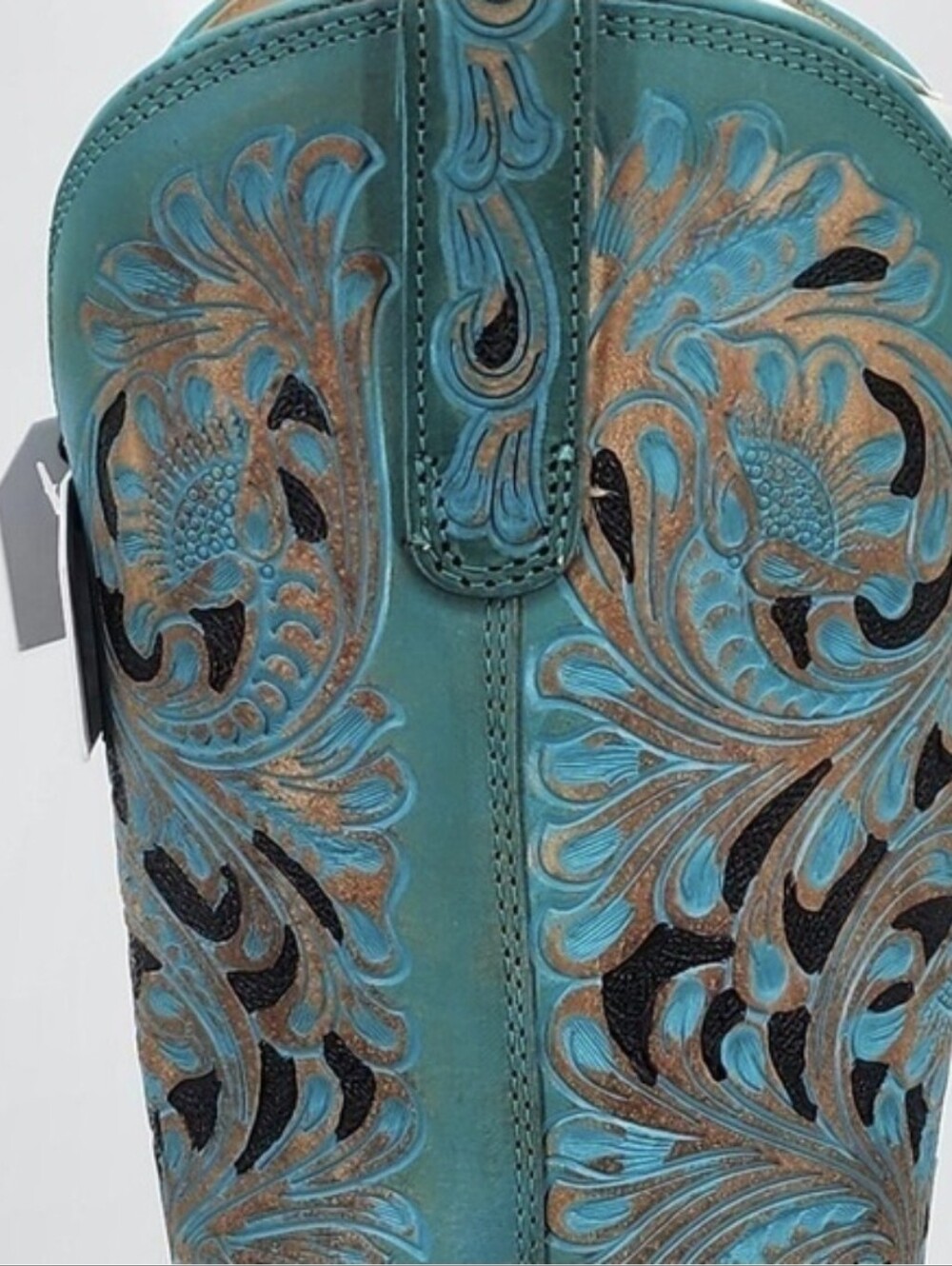 Myra Bag Kasiopeah Turquoise Hand Tooled Leather Western Cowboy Boots Size 9 NWT - Picture 7 of 7